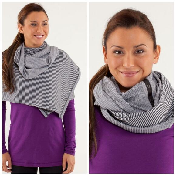 lululemon athletica Accessories - Lululemon Vinyasa Scarf Rulu Mini Check Pique Black White Running Luon Active